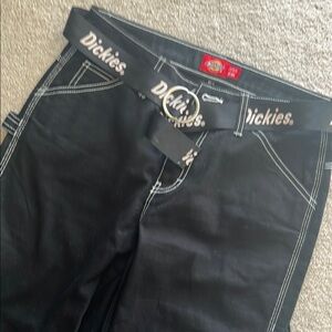 Dickies Black Pants with Belt